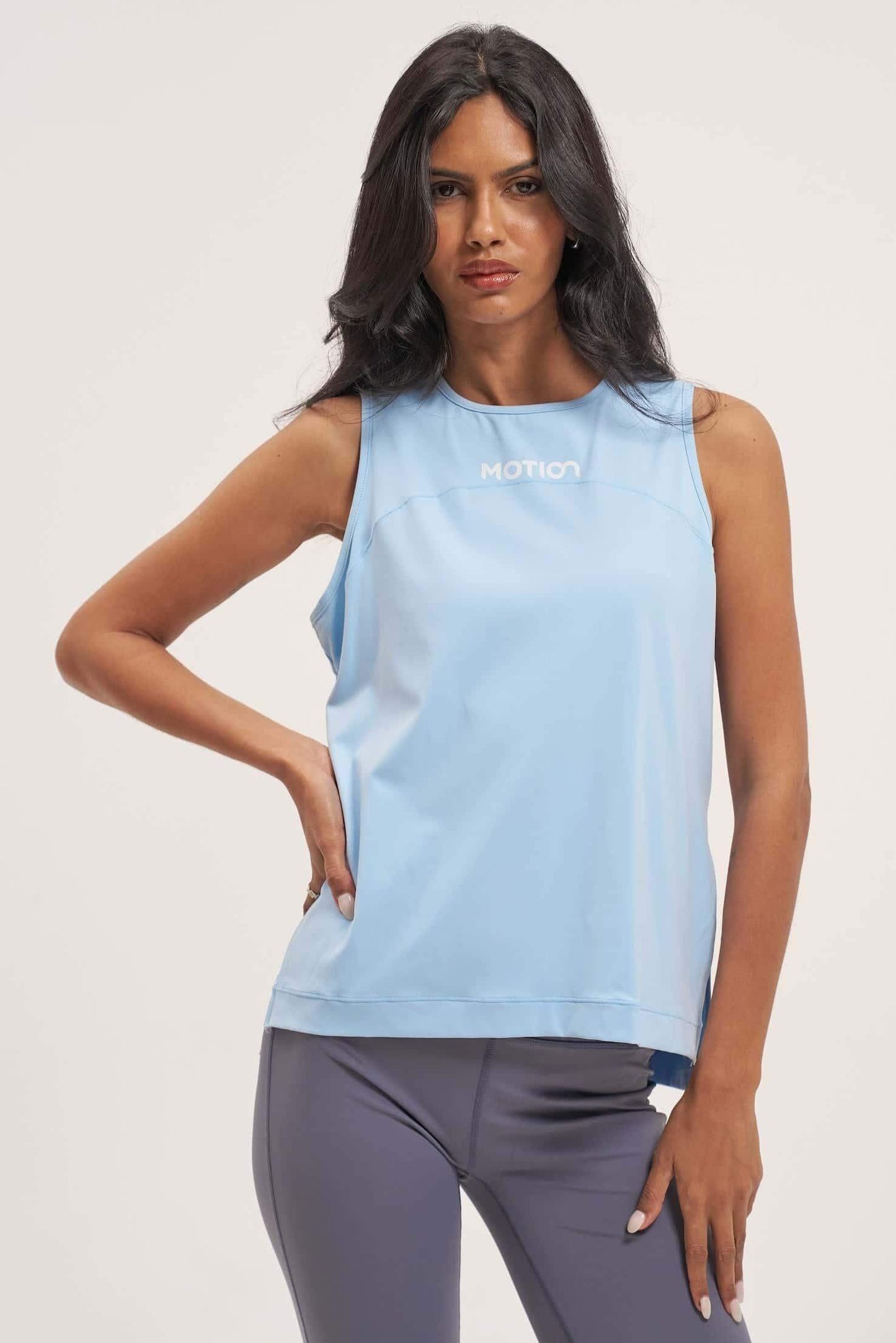 Ice Blue Athletic Gym Top for Women – lightweight and moisture-wicking