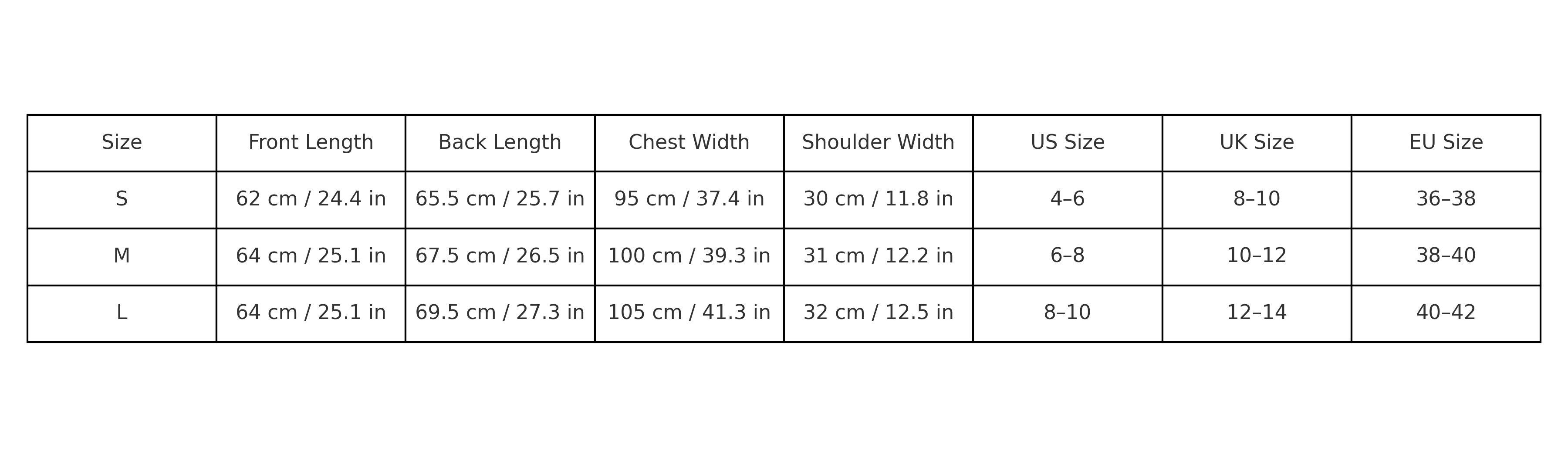 Size Chart