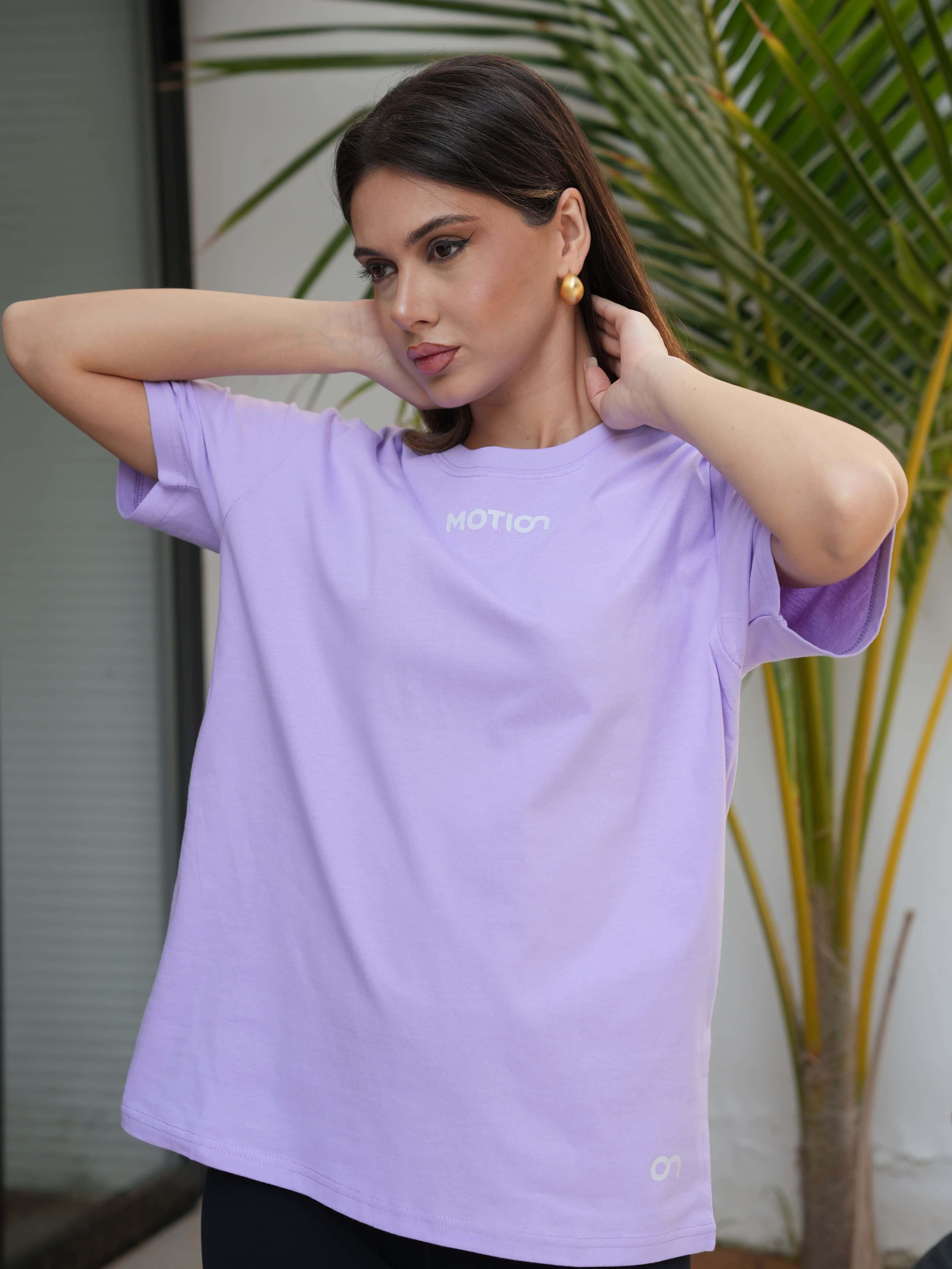 Women's Lavender Purple short-sleeved yoga top for fitness and everyday wear online